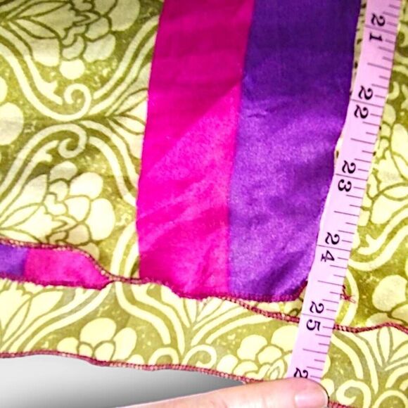 Ganesh Himalaya Womens Wrap Skirt One Size Adjustable Butter Yellow Silk Reverse - Picture 10 of 15